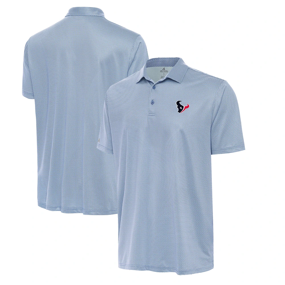 Men's Antigua White/Heather Blue Houston Texans Rings Polo