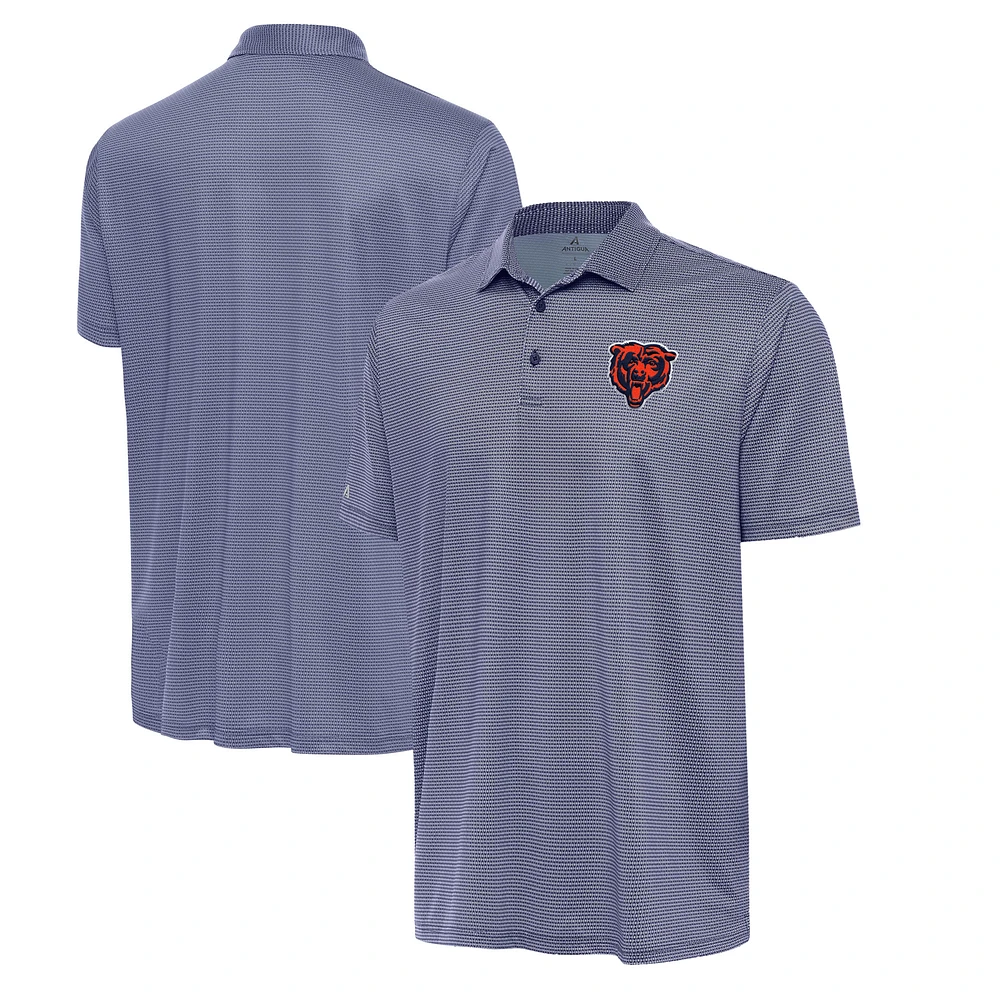 Men's Antigua White/Navy Chicago Bears Bear Logo Rings Polo