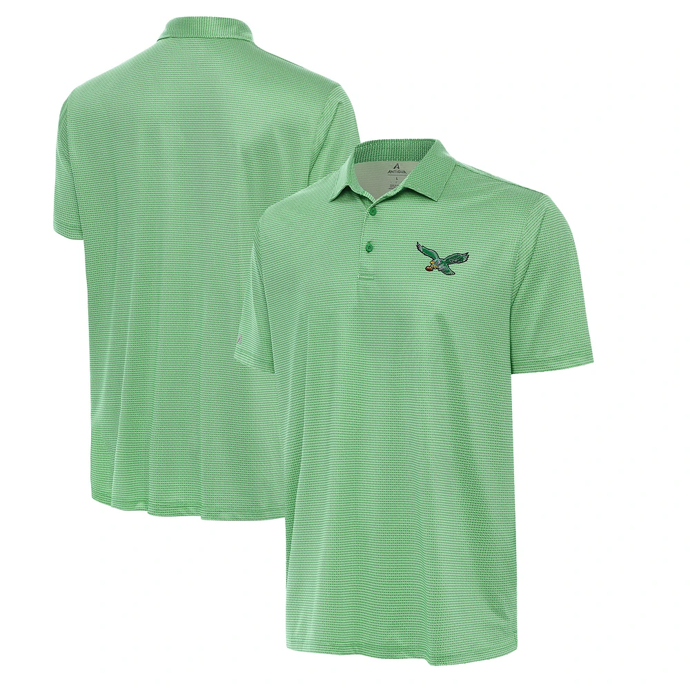 Men's Antigua White/Kelly Green Philadelphia Eagles Rings Polo