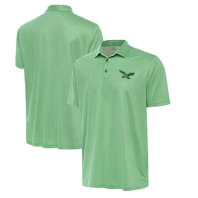 Men's Antigua White/Kelly Green Philadelphia Eagles Rings Polo