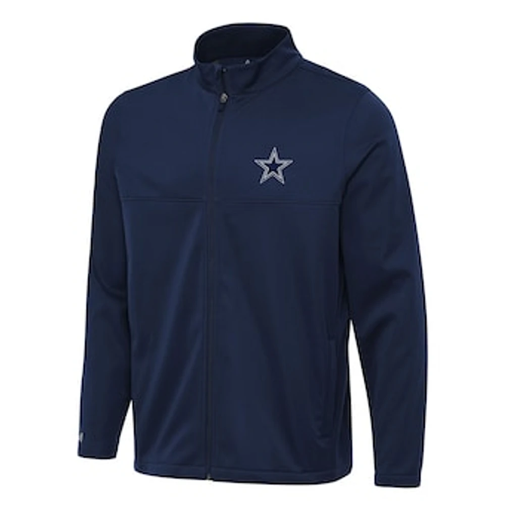 Men's Antigua Navy Dallas Cowboys Links 2 Full-Zip Golf Jacket