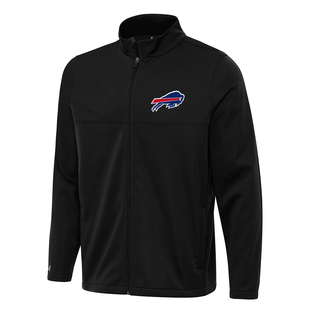 Men's Antigua Black Buffalo Bills Links 2 Full-Zip Golf Jacket