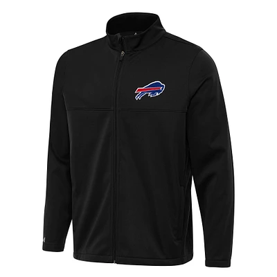Men's Antigua Black Buffalo Bills Links 2 Full-Zip Golf Jacket