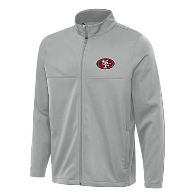 Men's Antigua Gray San Francisco 49ers Links 2 Full-Zip Golf Jacket