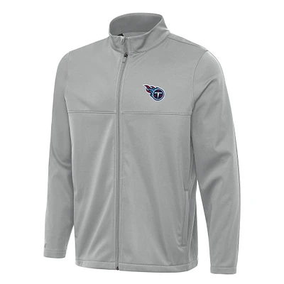 Men's Antigua Gray Tennessee Titans Links 2 Full-Zip Golf Jacket