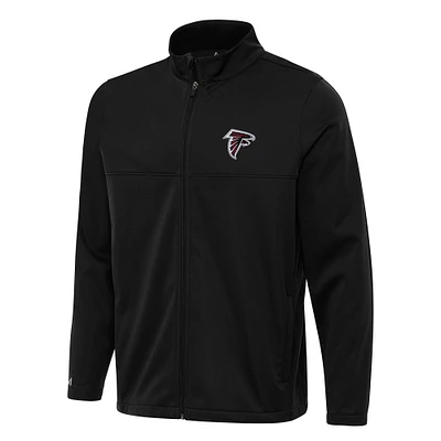 Men's Antigua Black Atlanta Falcons Links 2 Full-Zip Golf Jacket