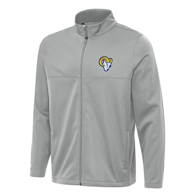 Men's Antigua Gray Los Angeles Rams Links 2 Full-Zip Golf Jacket