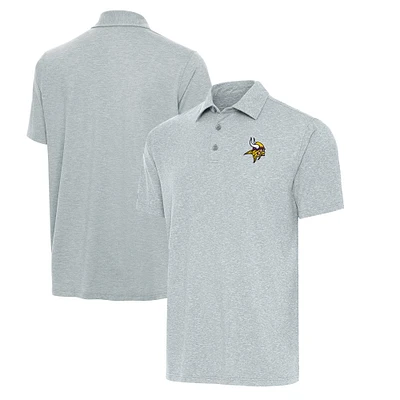 Men's Antigua Heather Gray Minnesota Vikings Big & Tall Par 3 Polo