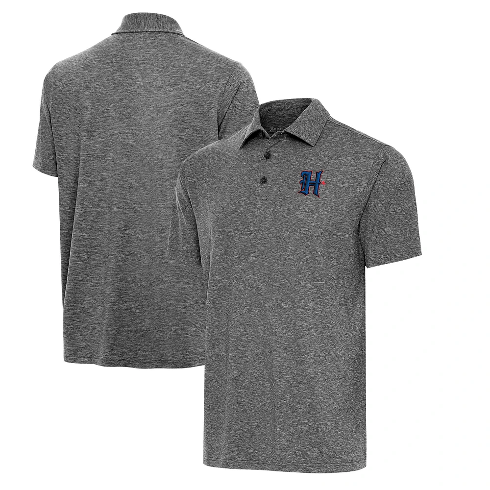 Men's Antigua Heather Black Houston Texans Big & Tall Par 3 Polo