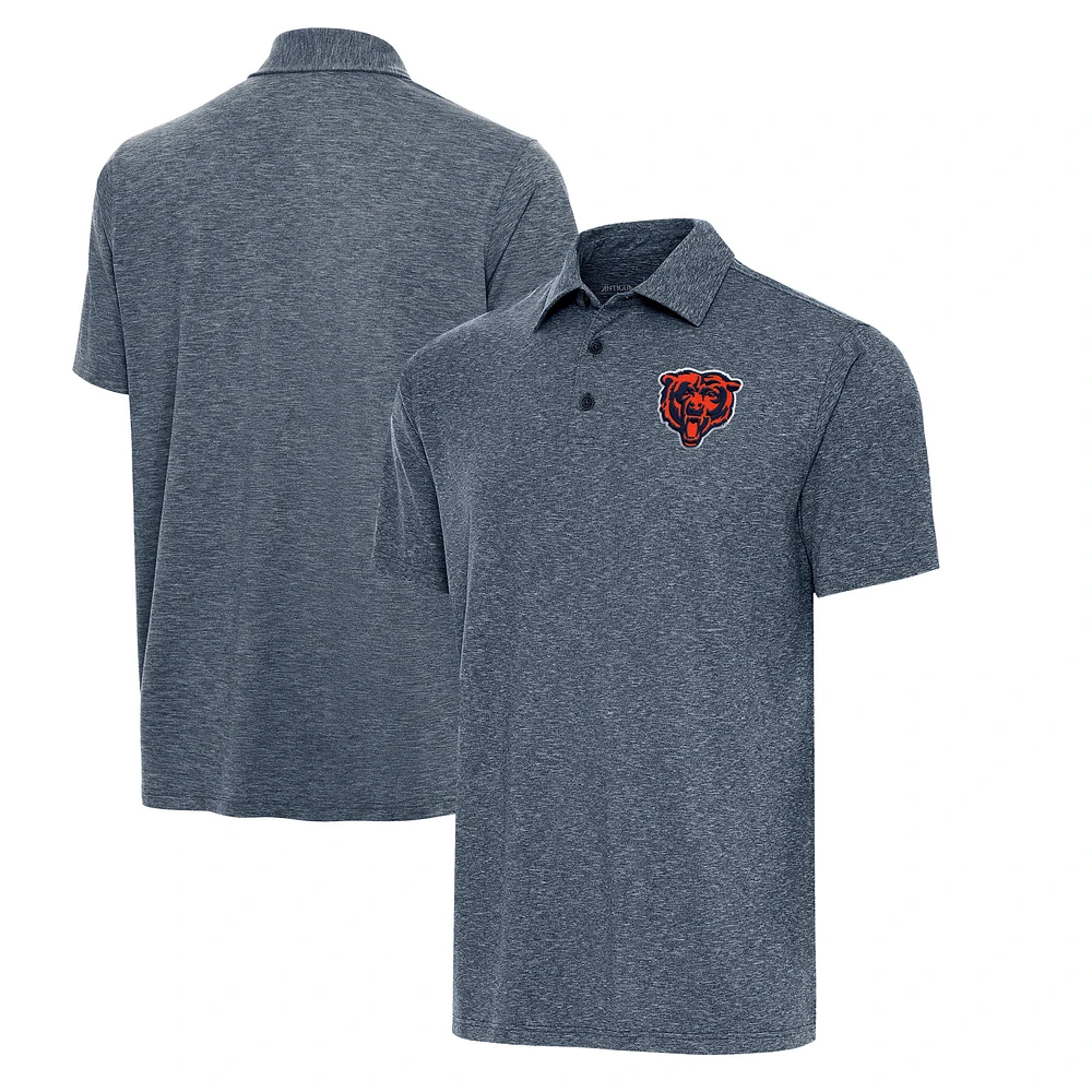 Men's Antigua Heather Navy Chicago Bears Bear Logo Big & Tall Par 3 Polo