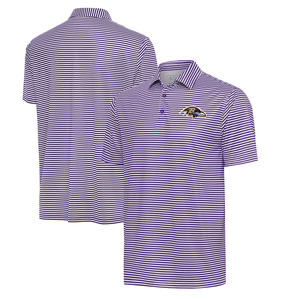 Men's Antigua Purple/White Baltimore Ravens Skills Polo