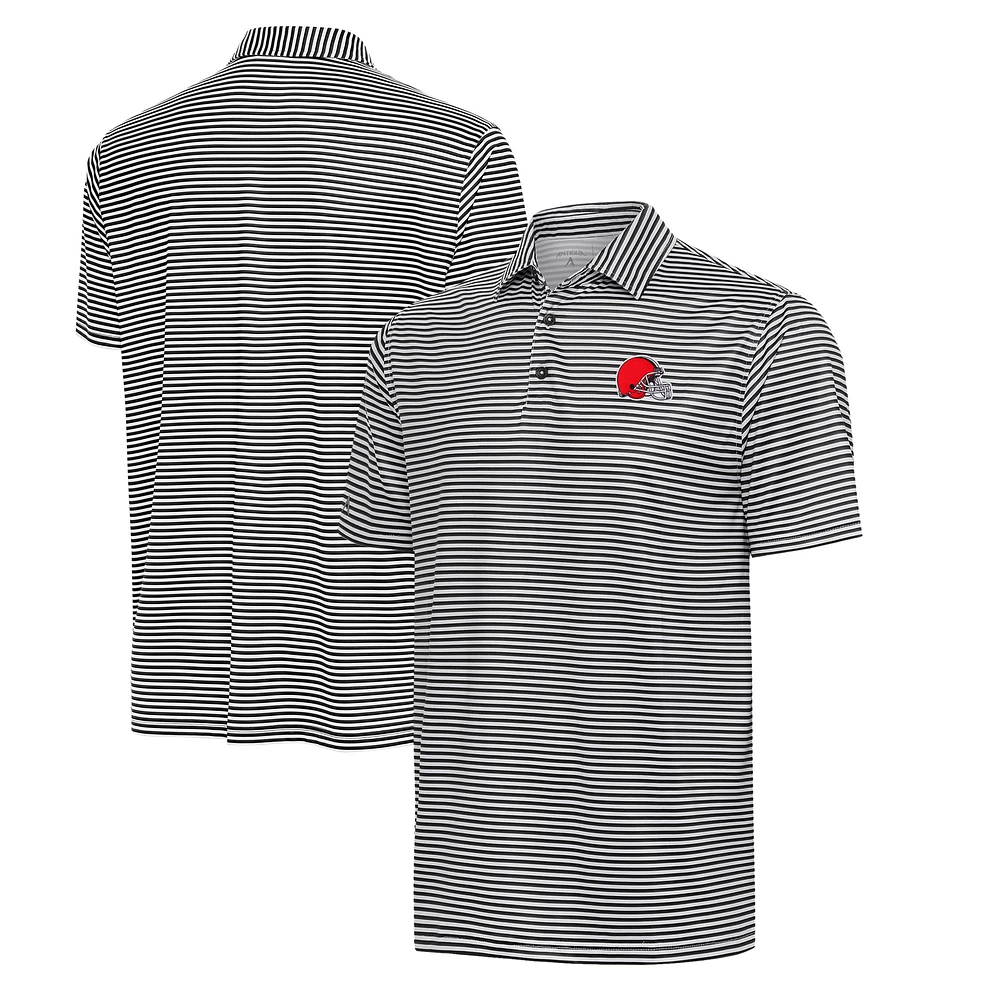 Men's Antigua Black/White Cleveland Browns Skills Polo