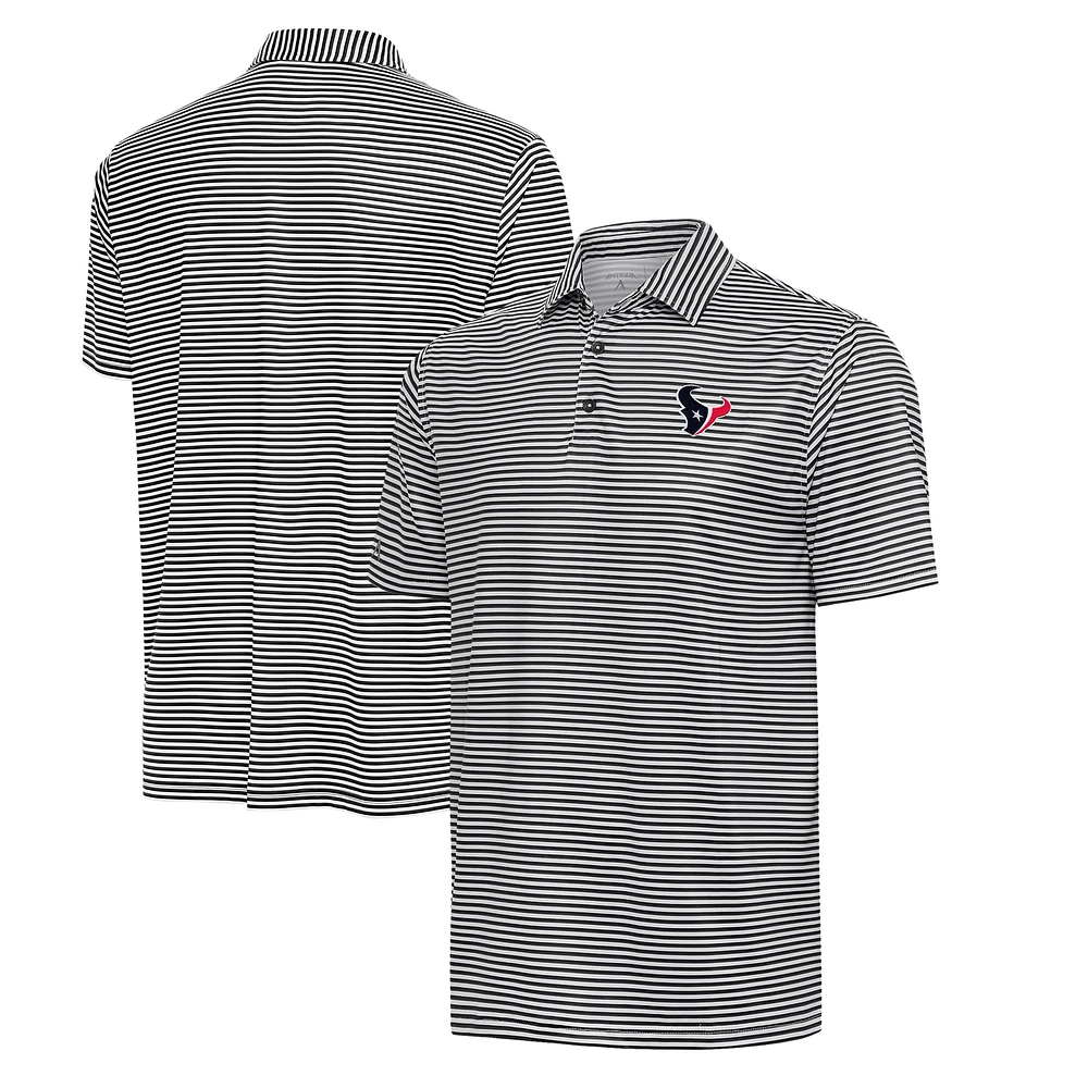 Men's Antigua Black/White Houston Texans Skills Polo