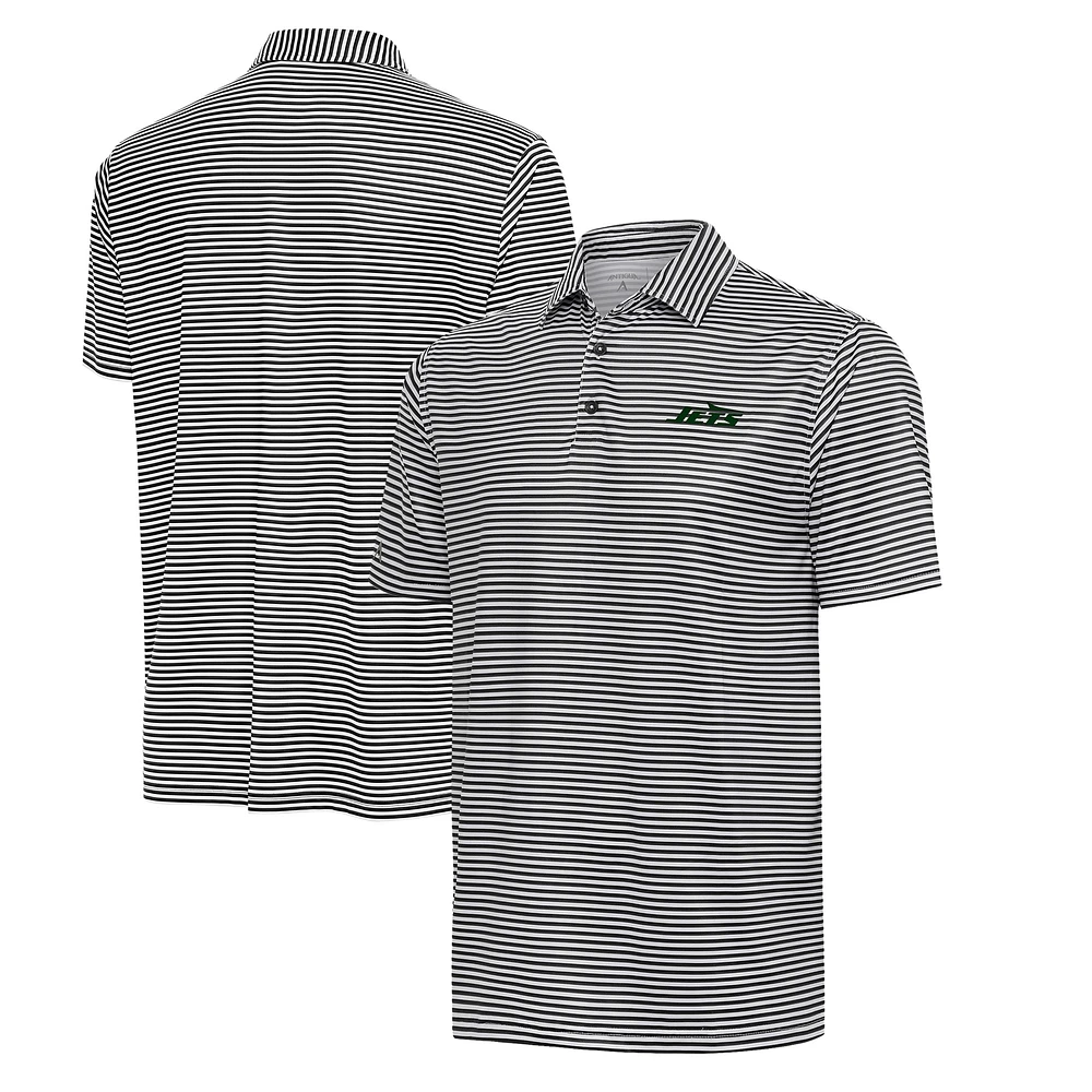 Men's Antigua Black/White New York Jets Skills Polo