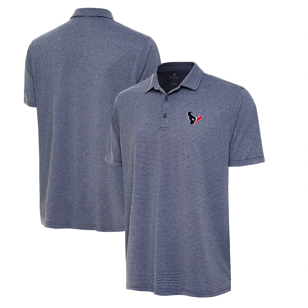 Men's Antigua Heather Navy Houston Texans Scheme Polo