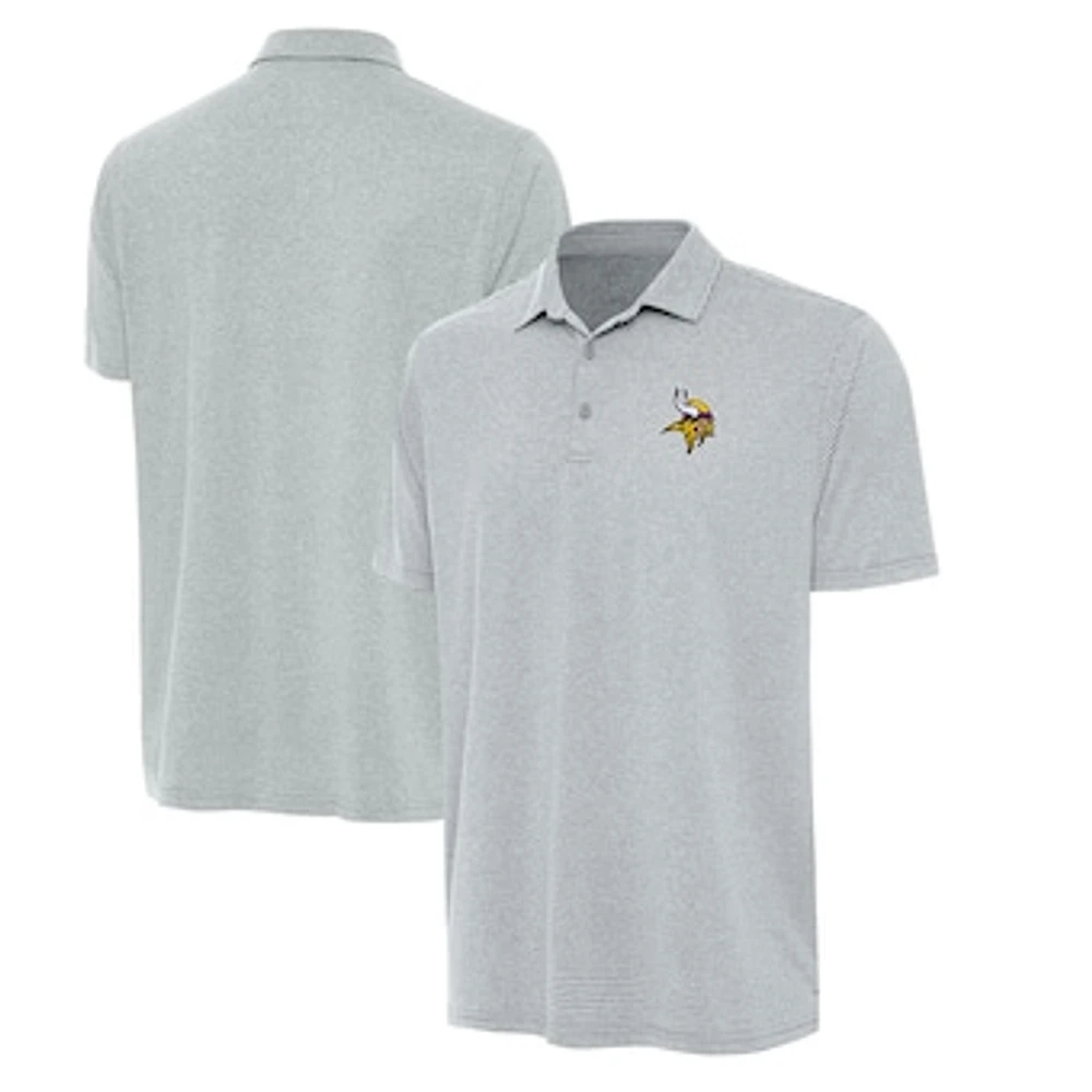 Men's Antigua Heather Gray Minnesota Vikings Scheme Polo
