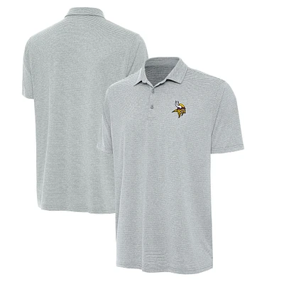 Men's Antigua Heather Gray Minnesota Vikings Scheme Polo