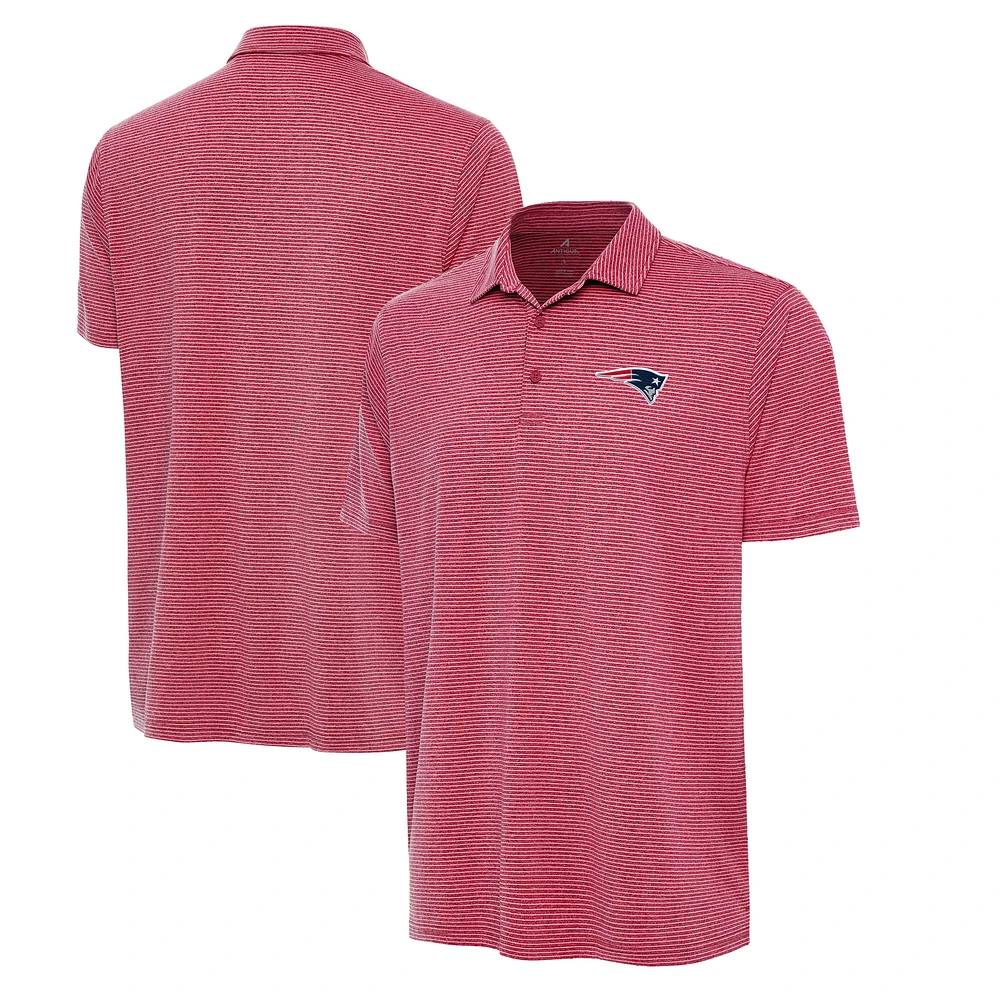 Men's Antigua Heather Red New England Patriots Scheme Polo