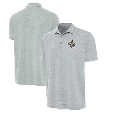 Men's Antigua Heather Gray New Orleans Saints  Scheme Polo