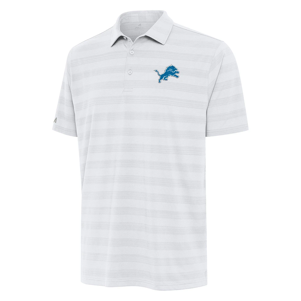 Men's Antigua White Detroit Lions Tunnel Polo