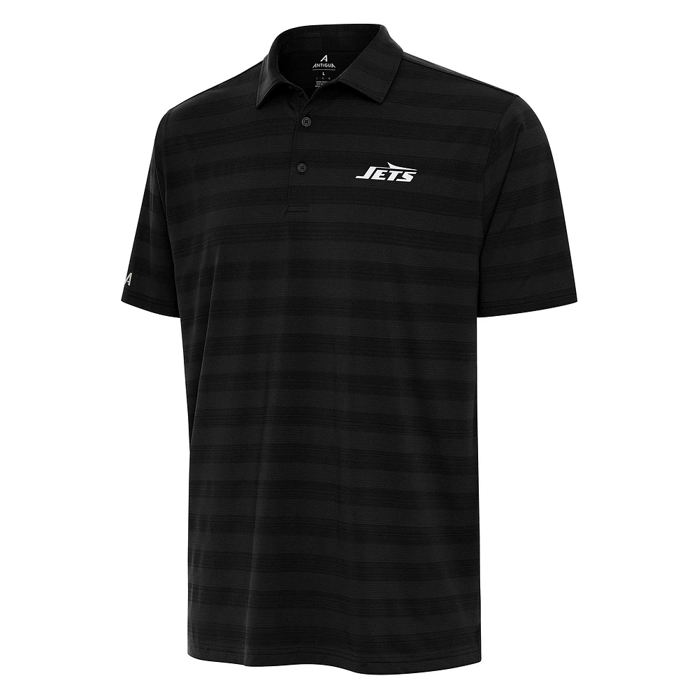 Men's Antigua Black New York Jets Tunnel Polo
