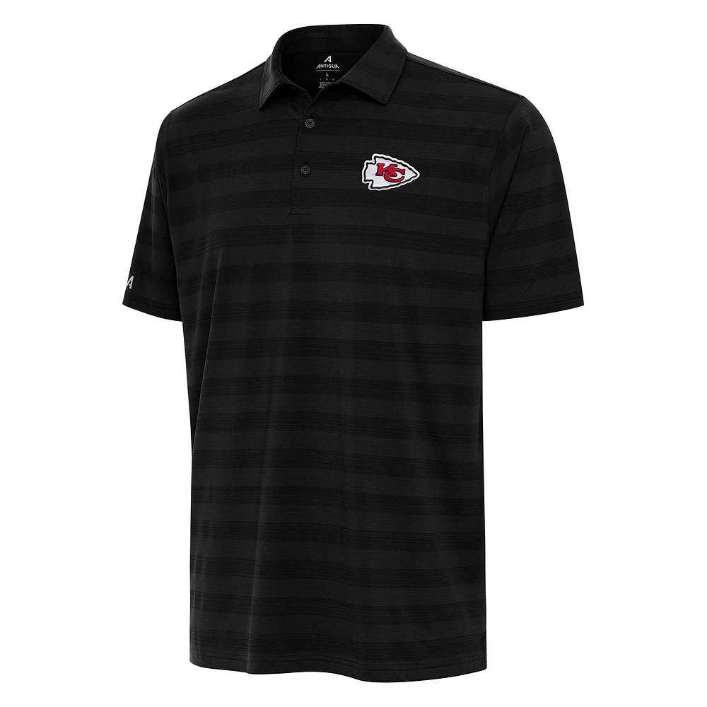 Men's Antigua Black Kansas City Chiefs Tunnel Polo
