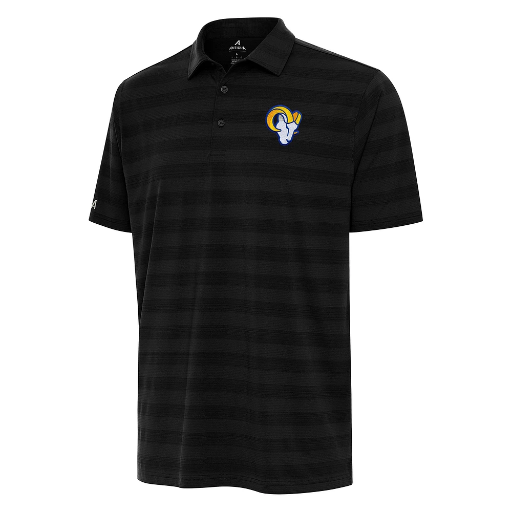 Men's Antigua Black Los Angeles Rams Tunnel Polo