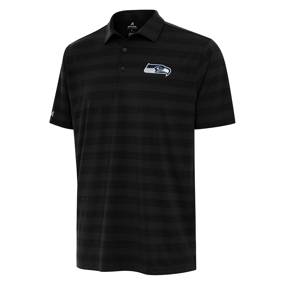 Men's Antigua Black Seattle Seahawks Tunnel Polo
