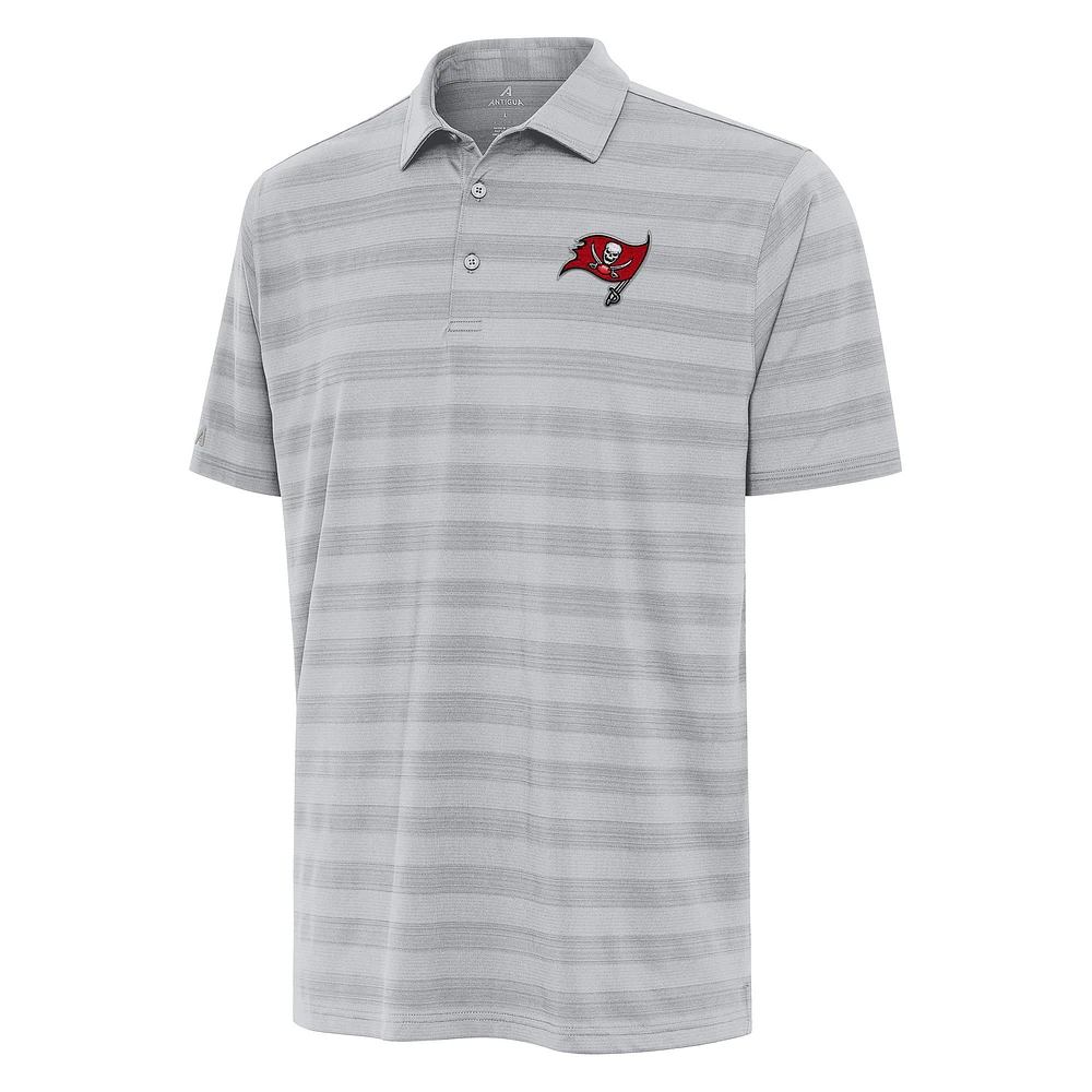 Men's Antigua Gray Tampa Bay Buccaneers Tunnel Polo