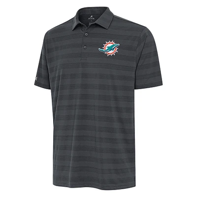 Men's Antigua Pewter Miami Dolphins Tunnel Polo