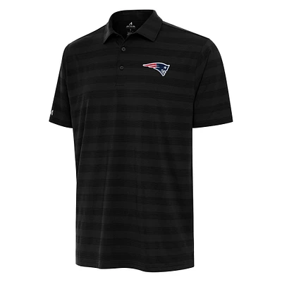 Men's Antigua Black New England Patriots Tunnel Polo
