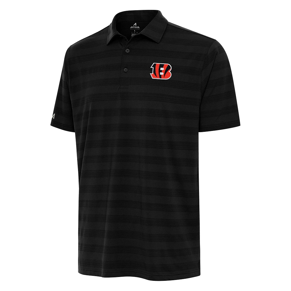 Men's Antigua Black Cincinnati Bengals Tunnel Polo