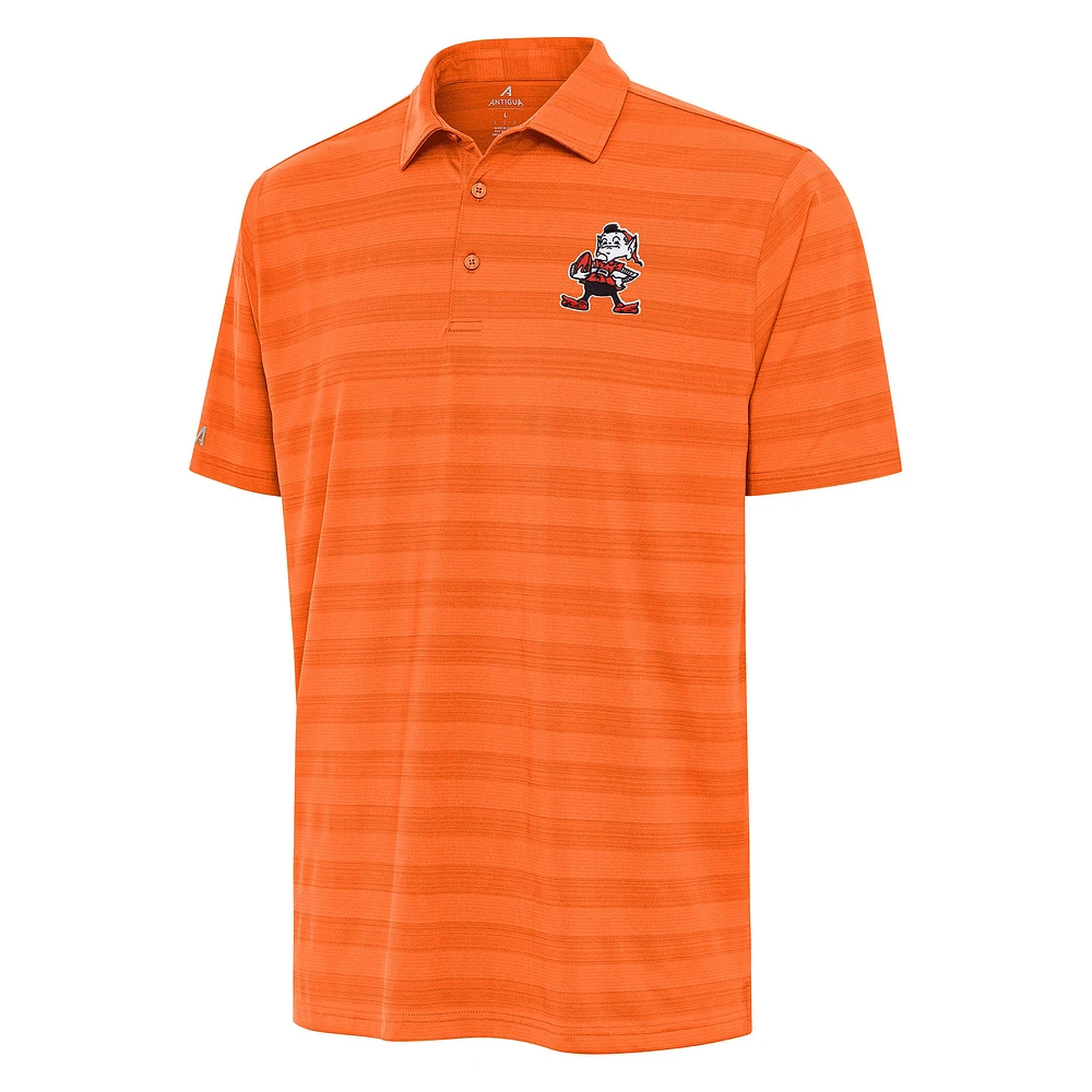 Men's Antigua Orange Cleveland Browns Brownie Logo Tunnel Polo