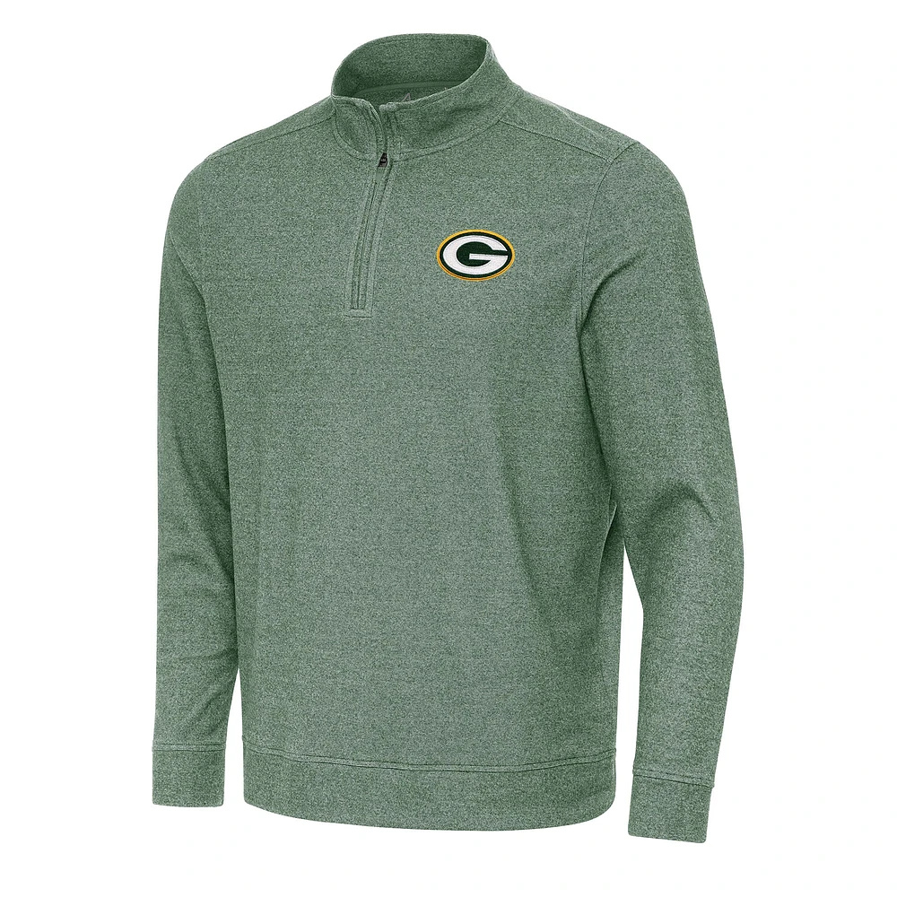 Men's Antigua Hunter Green Green Bay Packers Subtle Quarter-Zip Top