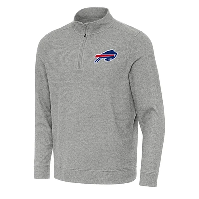 Men's Antigua Heather Buffalo Bills Subtle Quarter-Zip Top