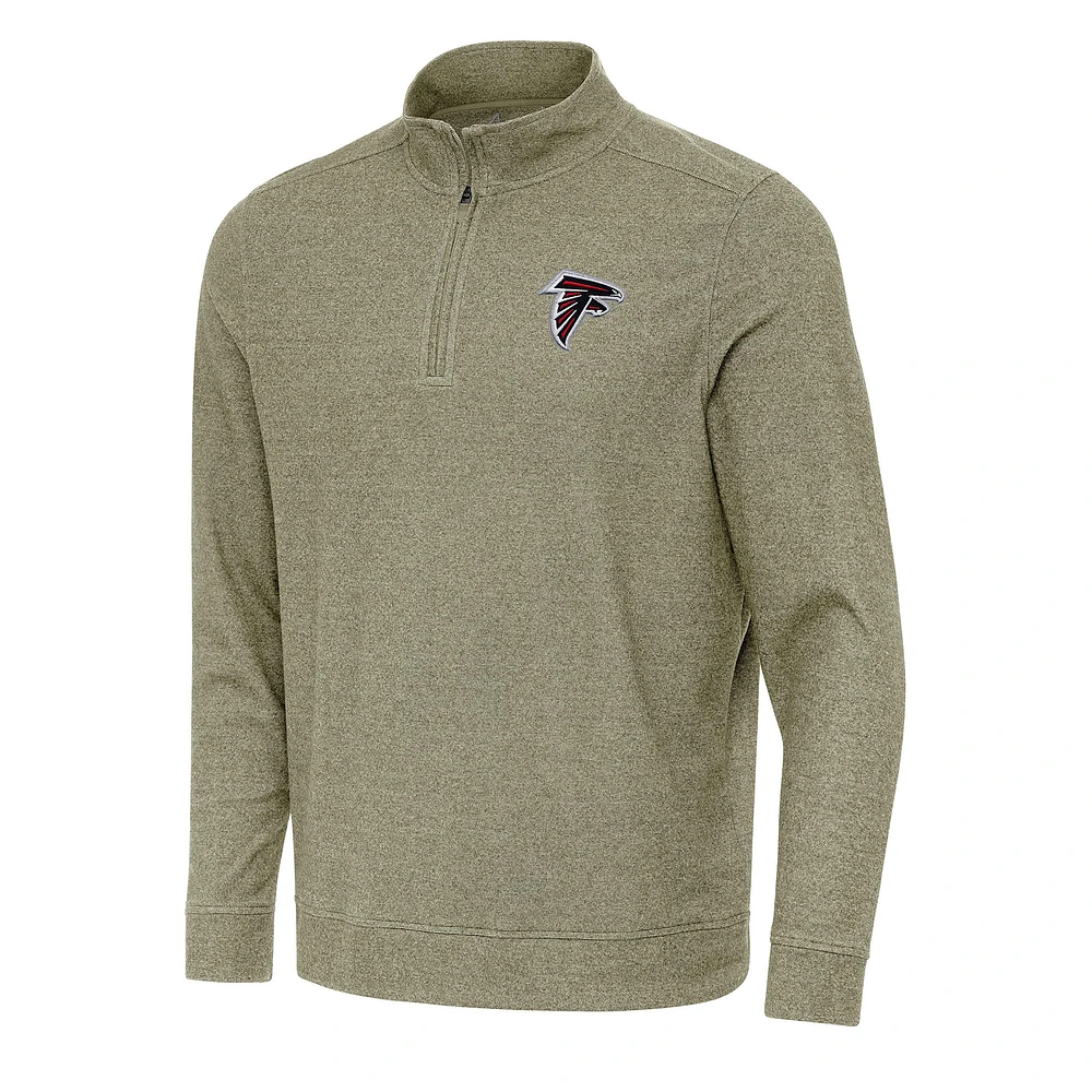 Men's Antigua Olive Atlanta Falcons Subtle Quarter-Zip Top