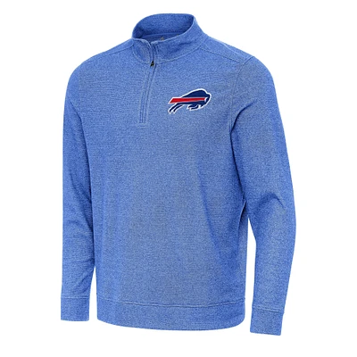 Men's Antigua Heather Royal Buffalo Bills Subtle Quarter-Zip Top