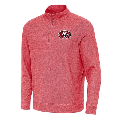 Men's Antigua Scarlet San Francisco 49ers Subtle Quarter-Zip Top