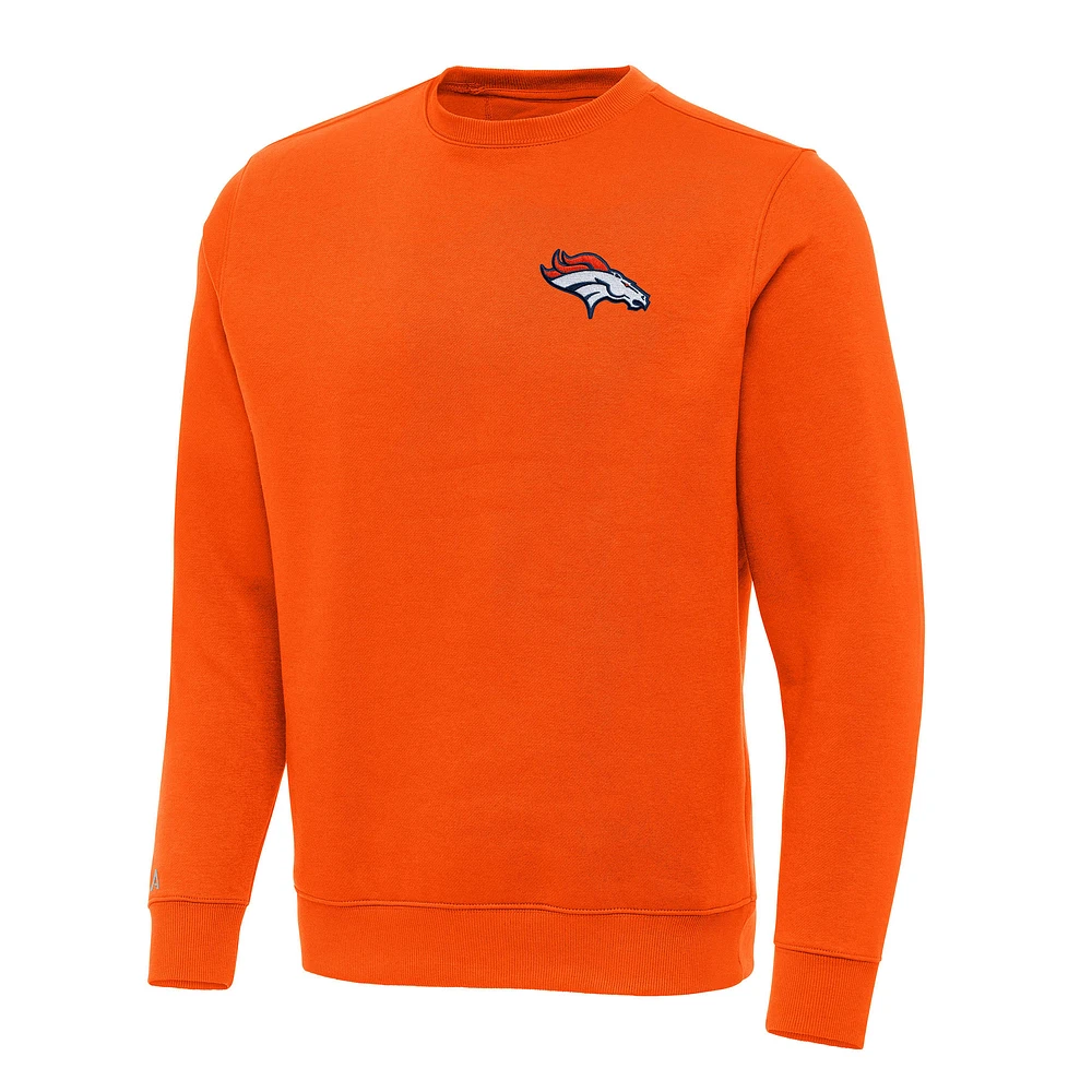 Men's Antigua Orange Denver Broncos Victory Pullover Sweatshirt