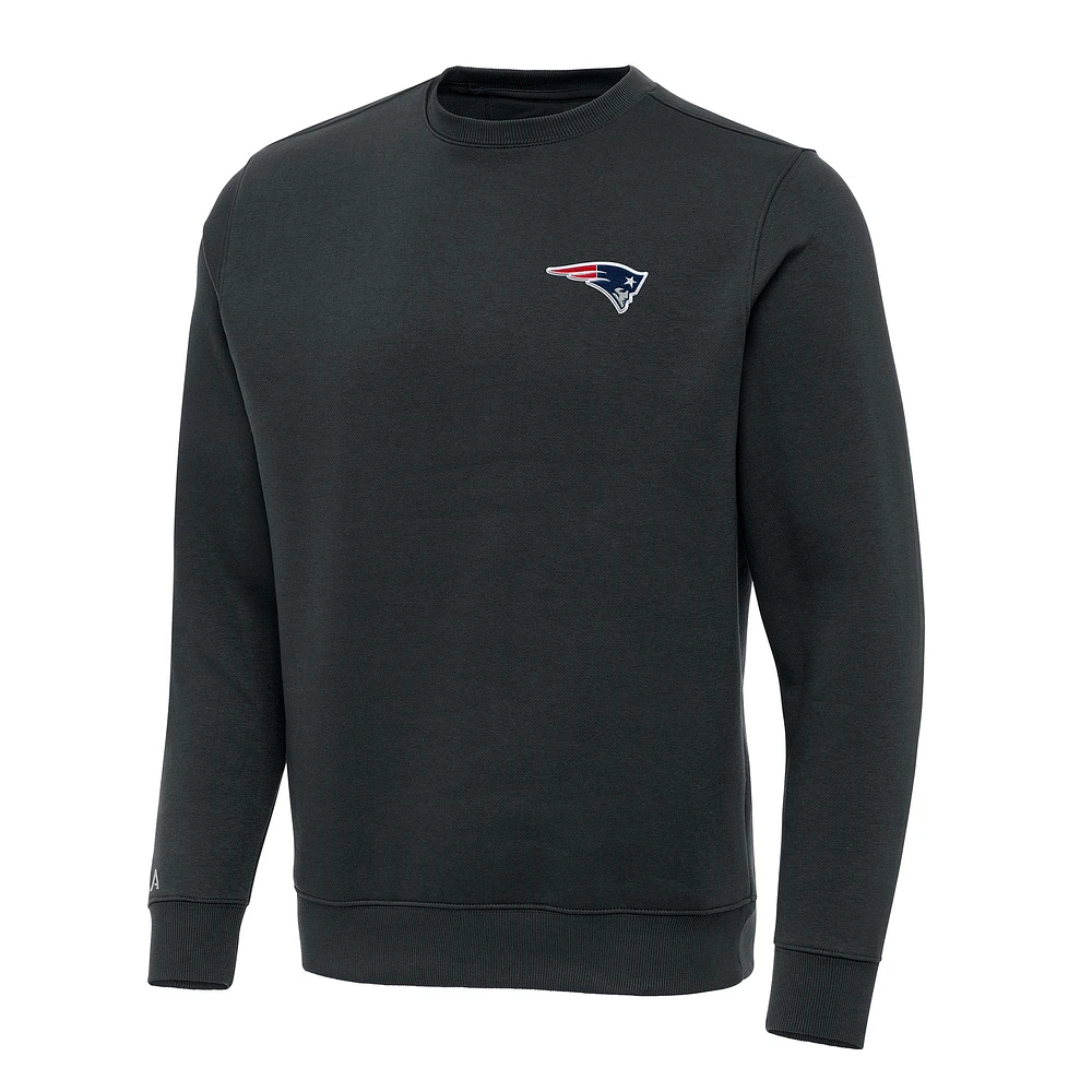 Men's Antigua Charcoal New England Patriots Victory Pullover Sweatshirt