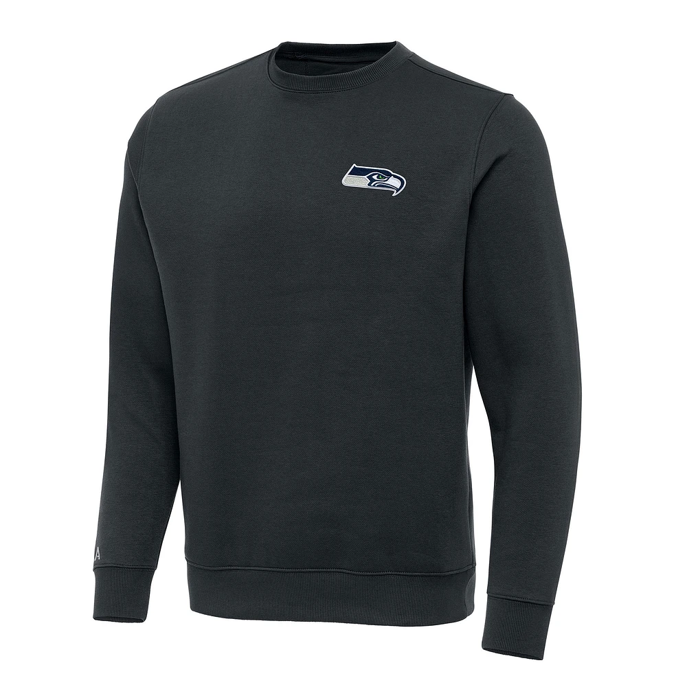 Men's Antigua Charcoal Seattle Seahawks Victory Pullover Sweatshirt