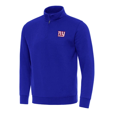 Men's Antigua Royal New York Giants Victory Quarter-Zip Pullover Top