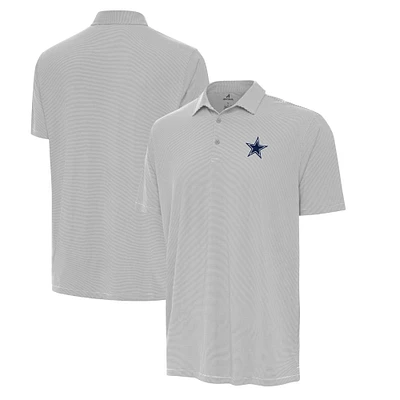 Men's Antigua Gray/White Dallas Cowboys Twine Performance Polo
