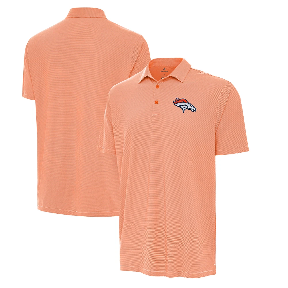 Men's Antigua Orange/White Denver Broncos Twine Performance Polo