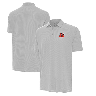 Men's Antigua Gray/White Cincinnati Bengals Twine Performance Polo