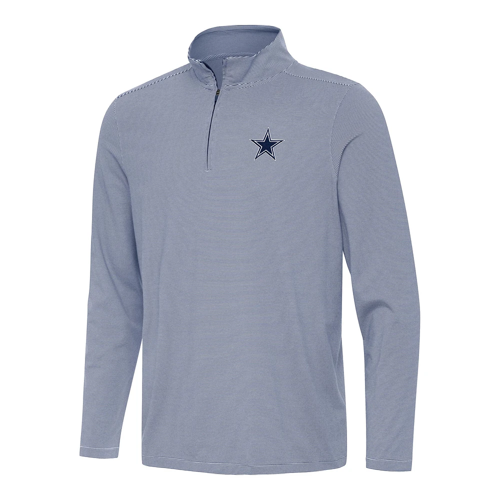 Men's Antigua Navy/White Dallas Cowboys Twine Quarter-Zip Jacket