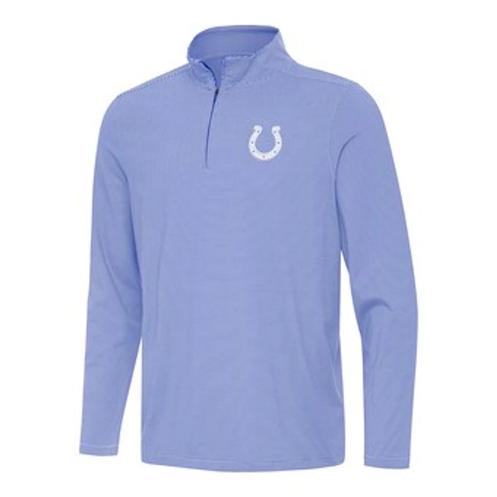 Men's Antigua Royal/White Indianapolis Colts Twine Quarter-Zip Jacket