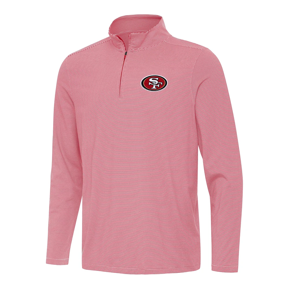 Men's Antigua Scarlet/White San Francisco 49ers Twine Quarter-Zip Jacket