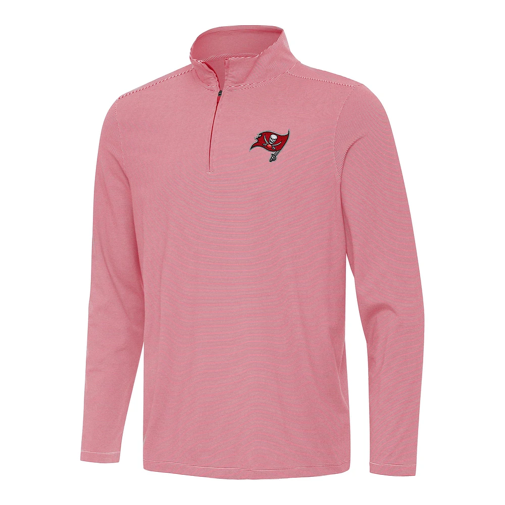 Men's Antigua Red/White Tampa Bay Buccaneers Twine Quarter-Zip Jacket