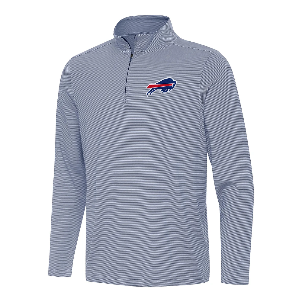 Men's Antigua Navy/White Buffalo Bills Twine Quarter-Zip Jacket